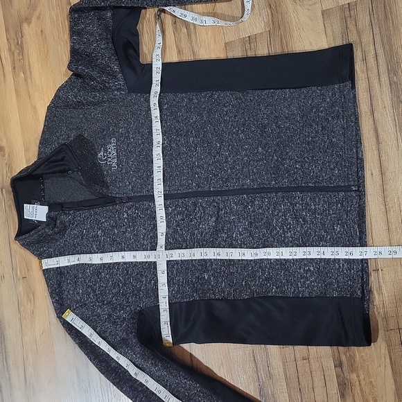 DUCKS UNLIMITED Black Gray Li Zip Fleece Jacket with Pockets -L - Picture 11 of 11